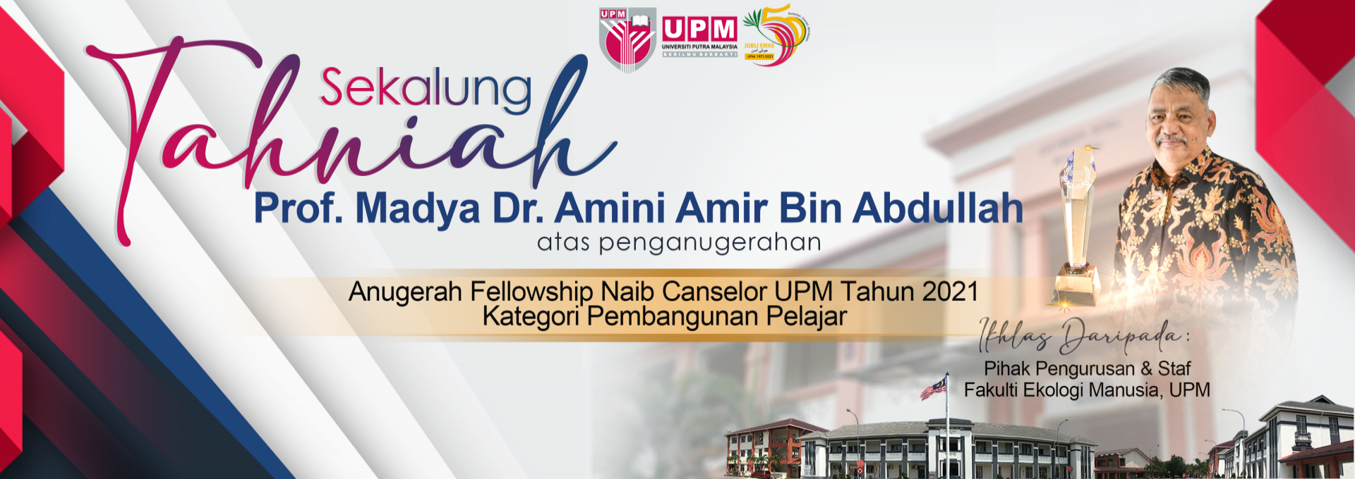 Congratulations to Assoc Professor Dr Amini Amir Abdullah